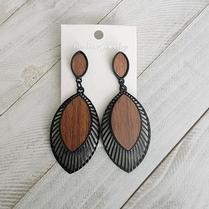 LONG Earrings, Long Wooden Earrings, Trendy Earrings, Wooden Earrings